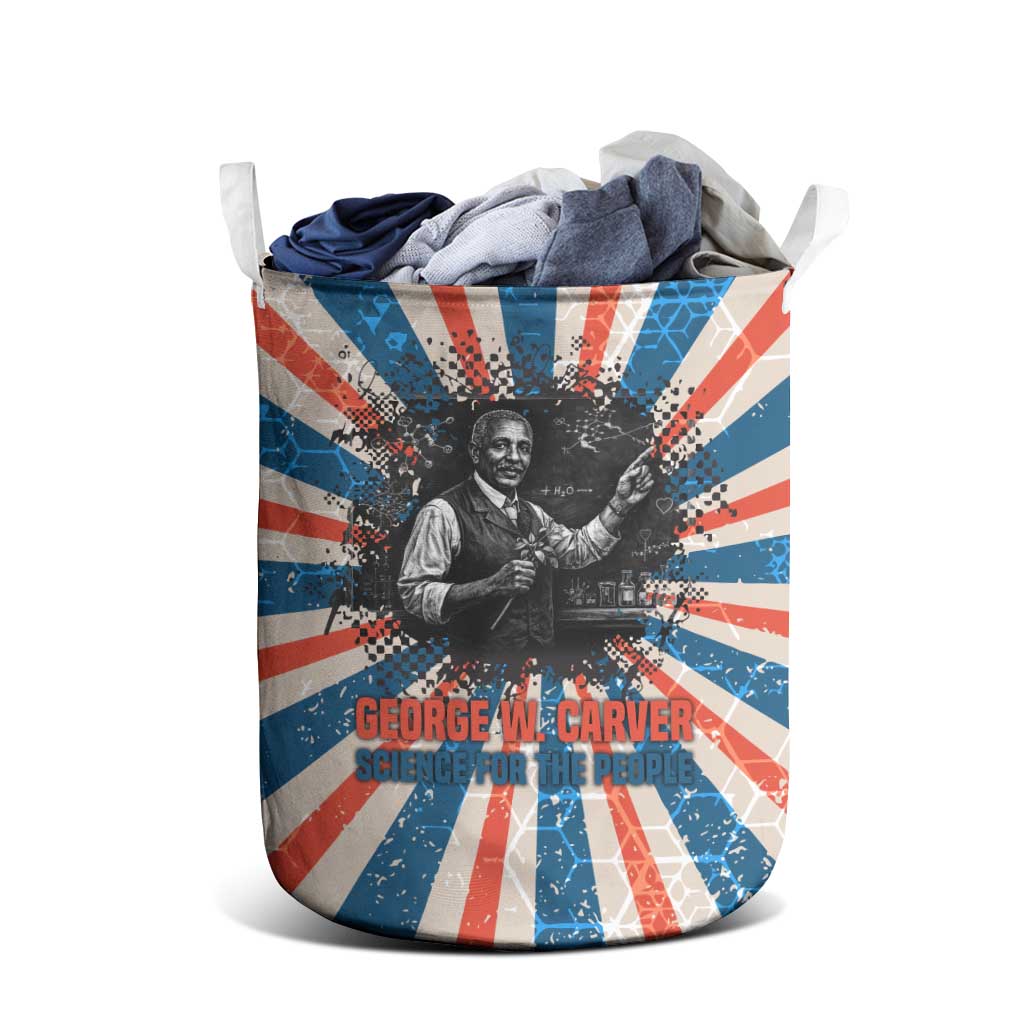 George Washington Carver Laundry Basket with Science Teaching Scene, Education Is the Key Quote - African Pride