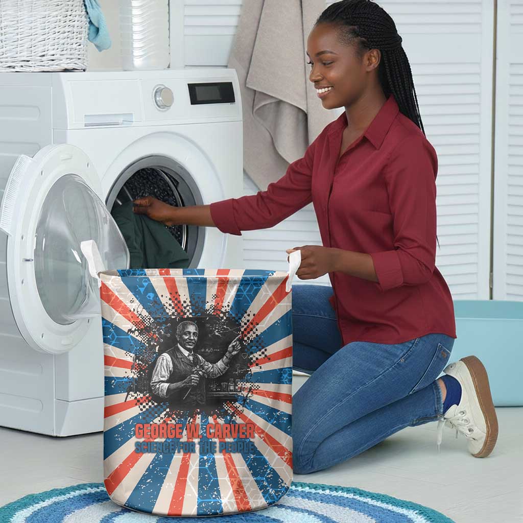 George Washington Carver Laundry Basket with Science Teaching Scene, Education Is the Key Quote - African Pride
