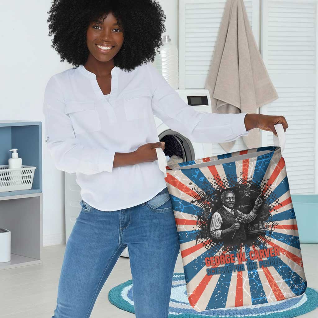 George Washington Carver Laundry Basket with Science Teaching Scene, Education Is the Key Quote - African Pride