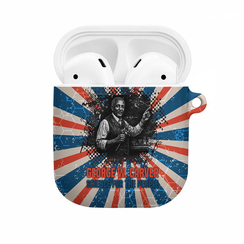 George Washington Carver AirPods Case with Science Teaching Scene, Education Is the Key Quote - African Pride