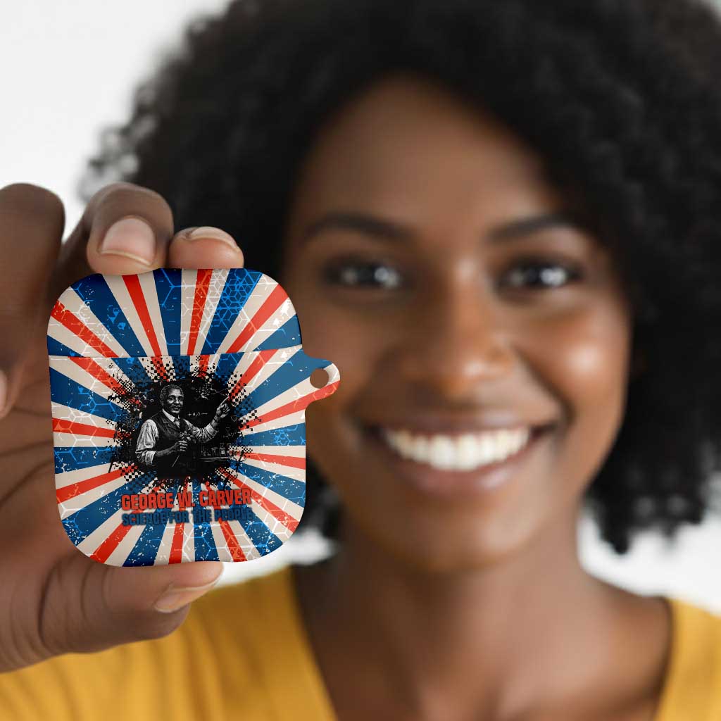 George Washington Carver AirPods Case with Science Teaching Scene, Education Is the Key Quote - African Pride
