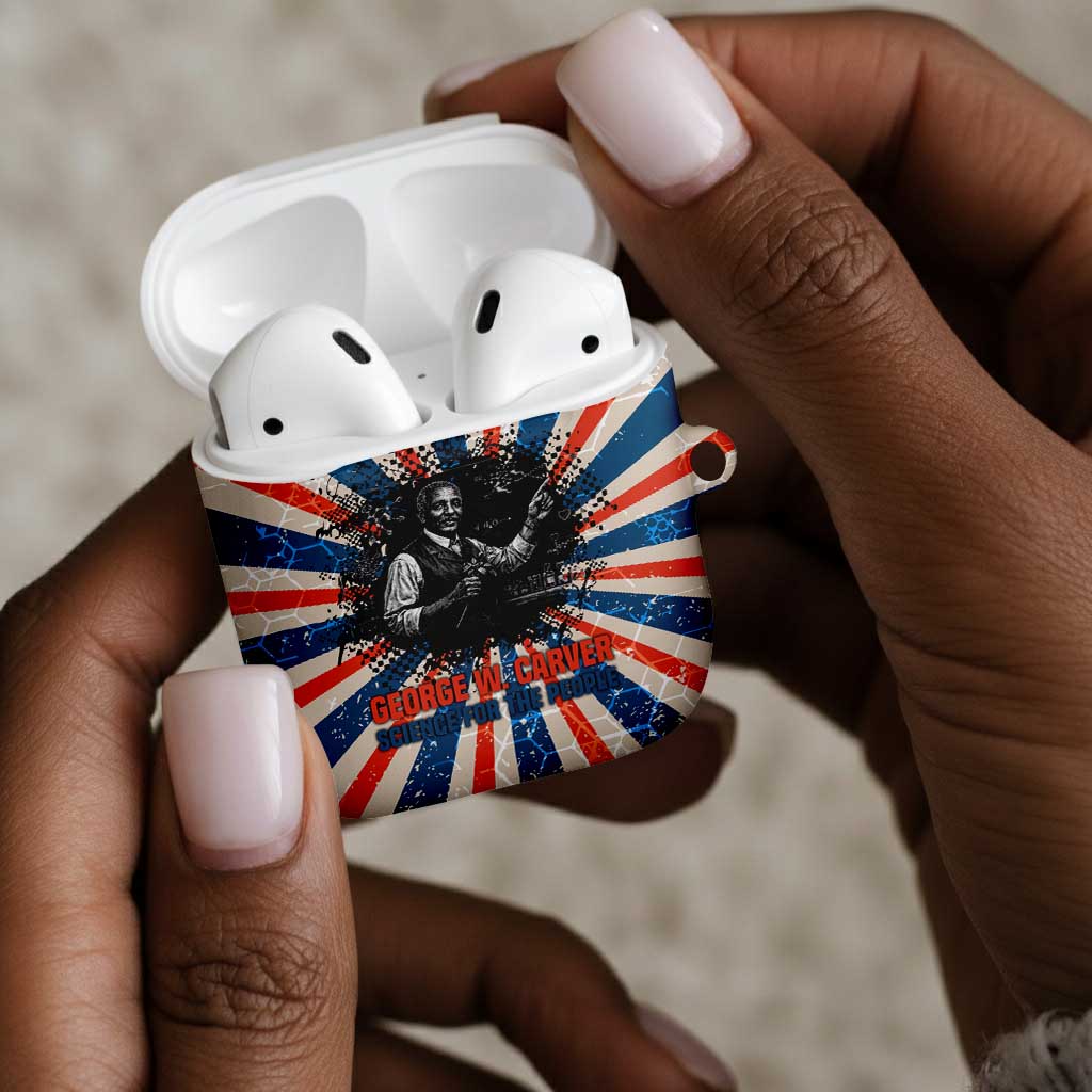 George Washington Carver AirPods Case with Science Teaching Scene, Education Is the Key Quote - African Pride