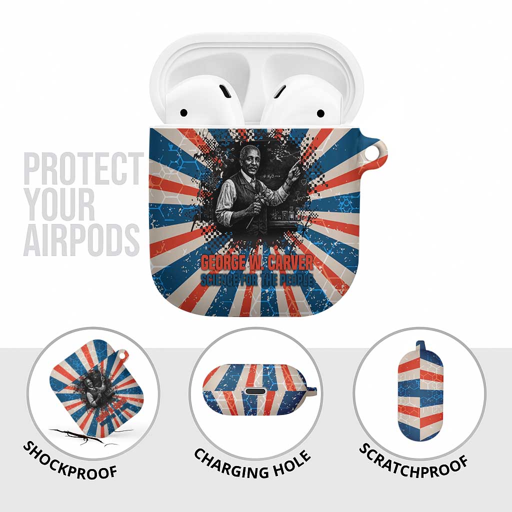 George Washington Carver AirPods Case with Science Teaching Scene, Education Is the Key Quote - African Pride
