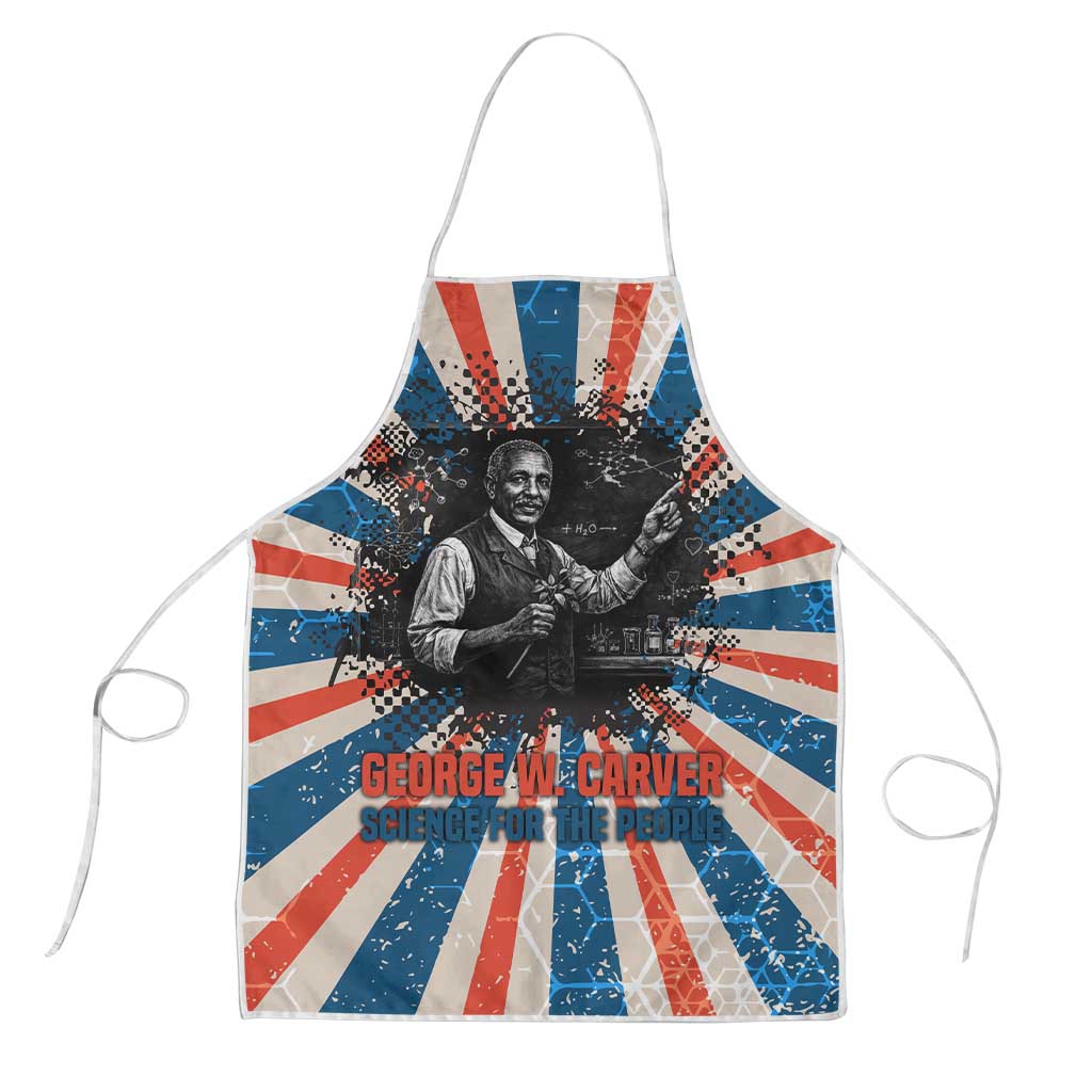 George Washington Carver Apron with Science Teaching Scene, Education Is the Key Quote - African Pride