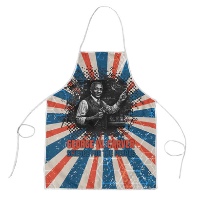 George Washington Carver Apron with Science Teaching Scene, Education Is the Key Quote - African Pride