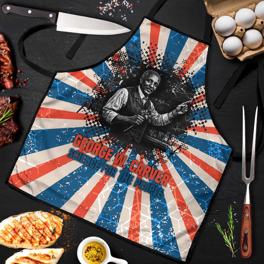 George Washington Carver Apron with Science Teaching Scene, Education Is the Key Quote - African Pride