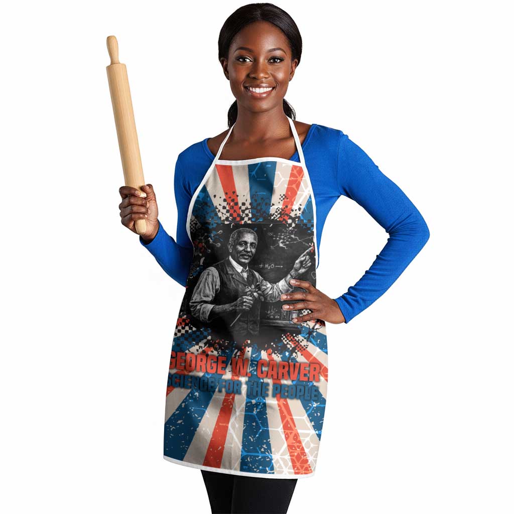 George Washington Carver Apron with Science Teaching Scene, Education Is the Key Quote - African Pride