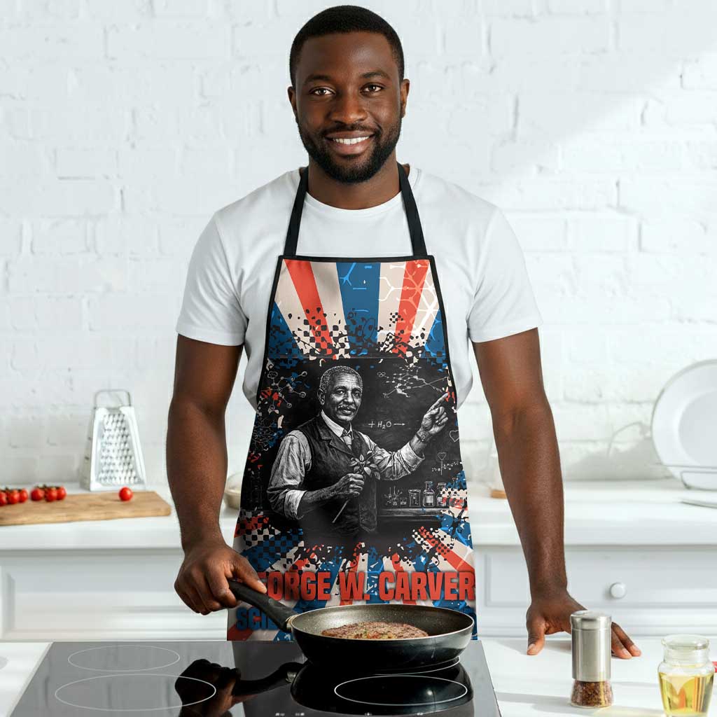 George Washington Carver Apron with Science Teaching Scene, Education Is the Key Quote - African Pride
