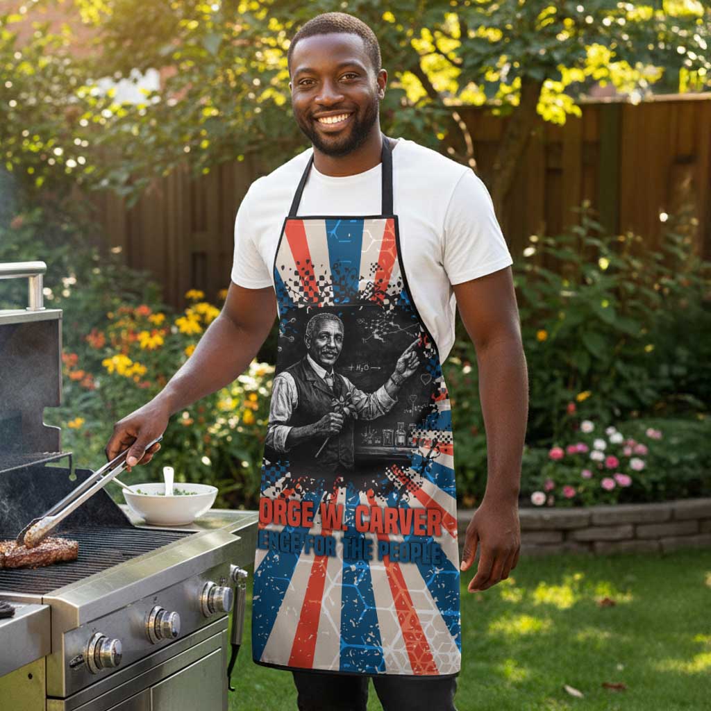 George Washington Carver Apron with Science Teaching Scene, Education Is the Key Quote - African Pride