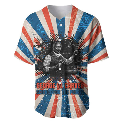 George Washington Carver Baseball Jersey with Science Teaching Scene, Education Is the Key Quote - African Pride