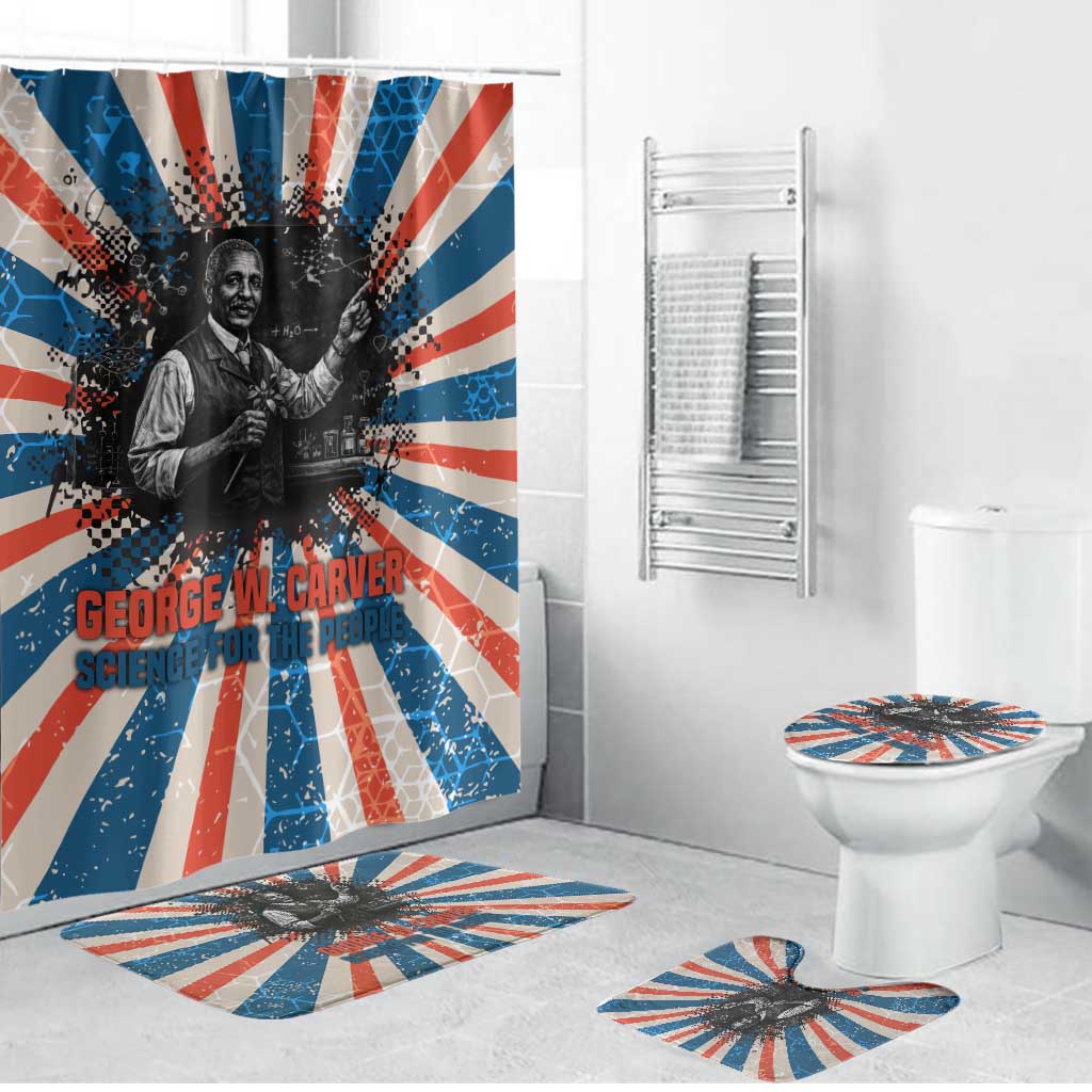 George Washington Carver Bathroom Set with Science Teaching Scene, Education Is the Key Quote - African Pride