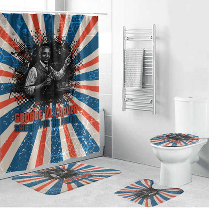 George Washington Carver Bathroom Set with Science Teaching Scene, Education Is the Key Quote - African Pride