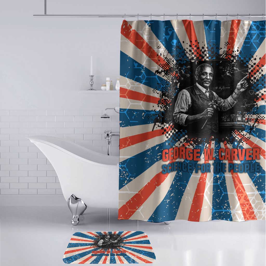 George Washington Carver Bathroom Set with Science Teaching Scene, Education Is the Key Quote - African Pride