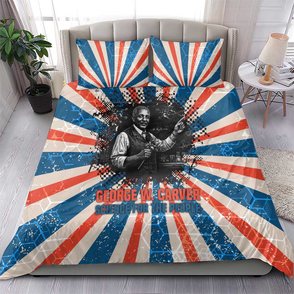 George Washington Carver Bedding Set with Science Teaching Scene, Education Is the Key Quote - African Pride
