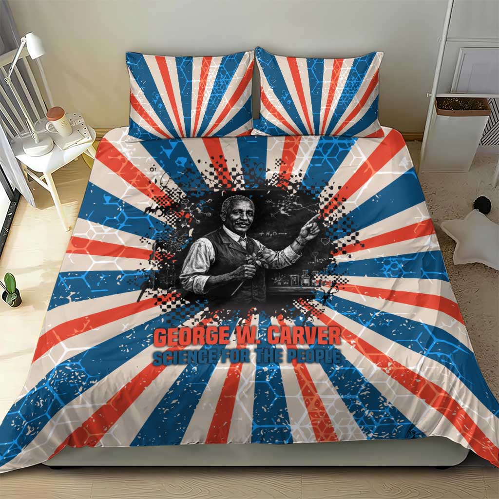 George Washington Carver Bedding Set with Science Teaching Scene, Education Is the Key Quote - African Pride