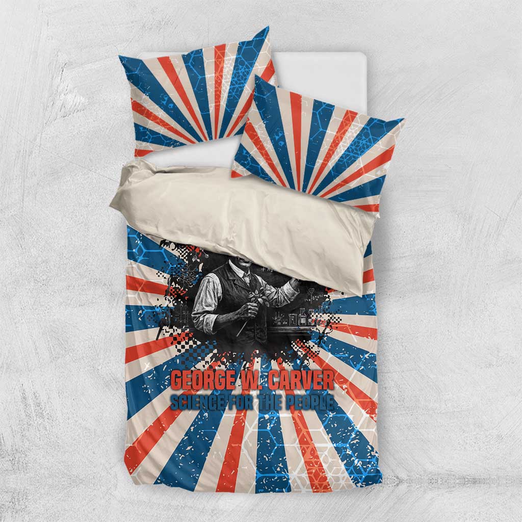 George Washington Carver Bedding Set with Science Teaching Scene, Education Is the Key Quote - African Pride