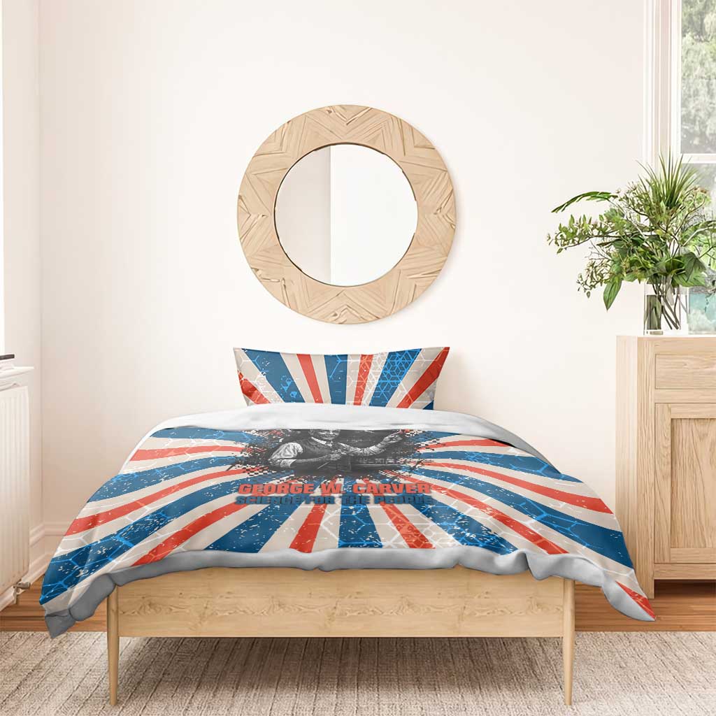 George Washington Carver Bedding Set with Science Teaching Scene, Education Is the Key Quote - African Pride