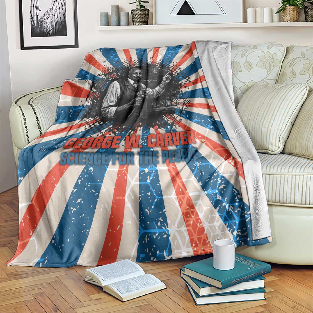George Washington Carver Blanket with Science Teaching Scene, Education Is the Key Quote - African Pride
