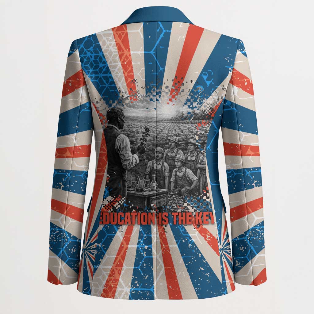 George Washington Carver Blazer with Science Teaching Scene, Education Is the Key Quote - African Pride