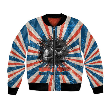 George Washington Carver Bomber Jacket with Science Teaching Scene, Education Is the Key Quote - African Pride