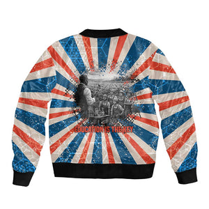 George Washington Carver Bomber Jacket with Science Teaching Scene, Education Is the Key Quote - African Pride