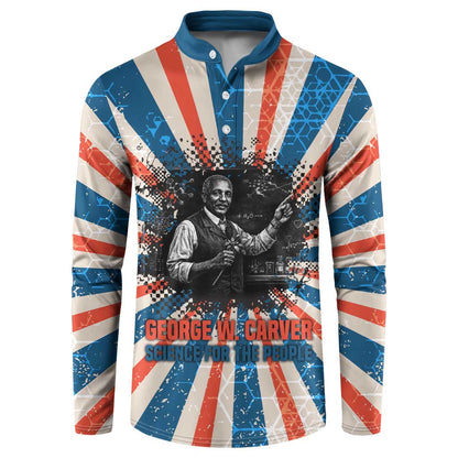 George Washington Carver Button Sweatshirt with Science Teaching Scene, Education Is the Key Quote