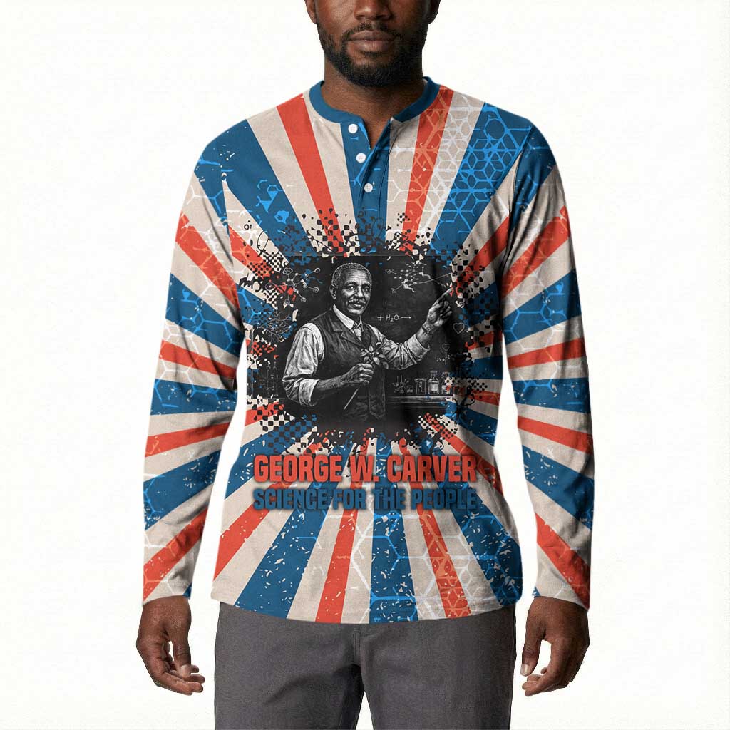 George Washington Carver Button Sweatshirt with Science Teaching Scene, Education Is the Key Quote