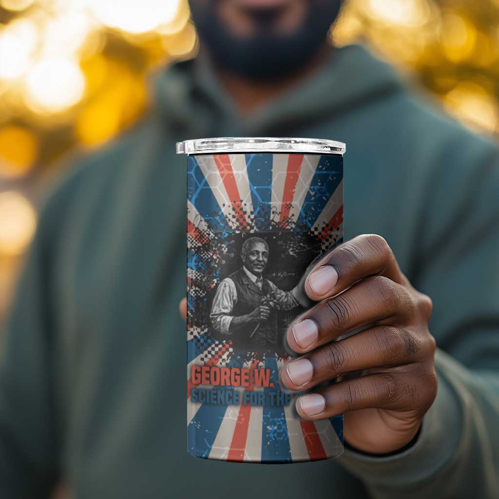 George Washington Carver 4 in 1 Can Cooler Tumbler with Science Teaching Scene, Education Is the Key Quote - African Pride