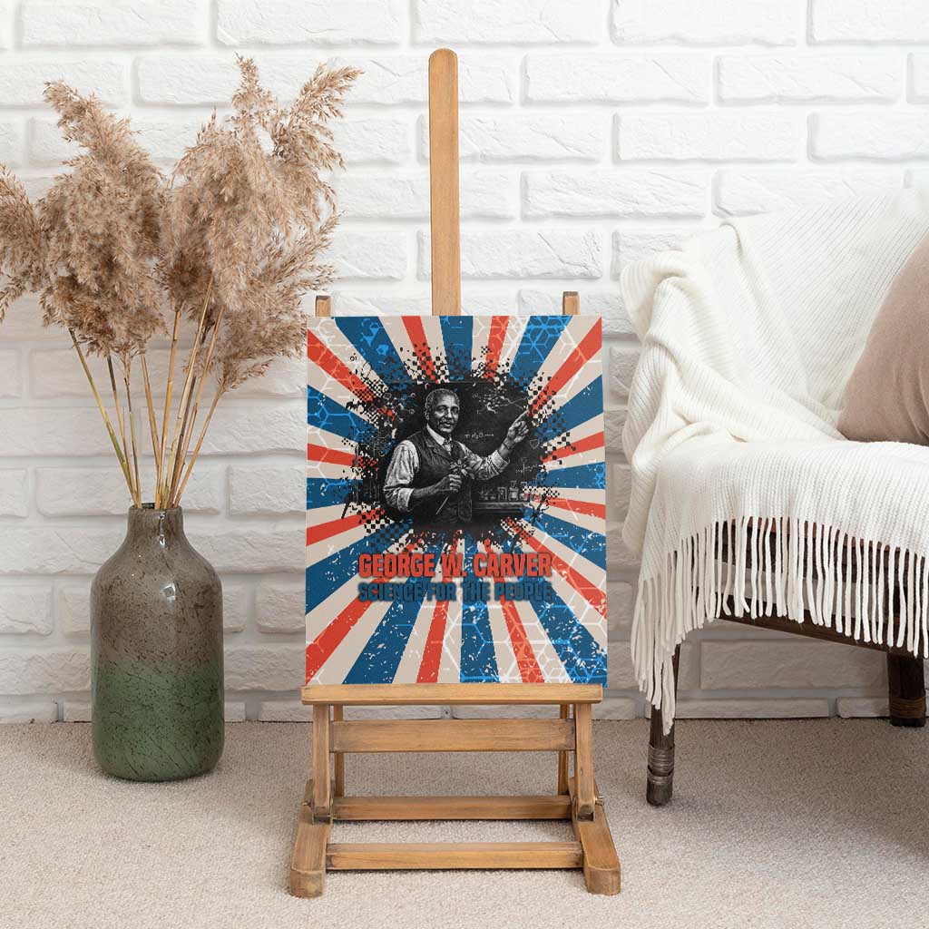 George Washington Carver Canvas Wall Art with Science Teaching Scene, Education Is the Key Quote - African Pride