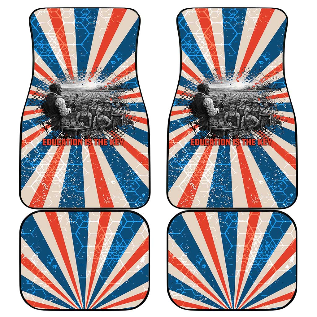 George Washington Carver Car Mats with Science Teaching Scene, Education Is the Key Quote - African Pride