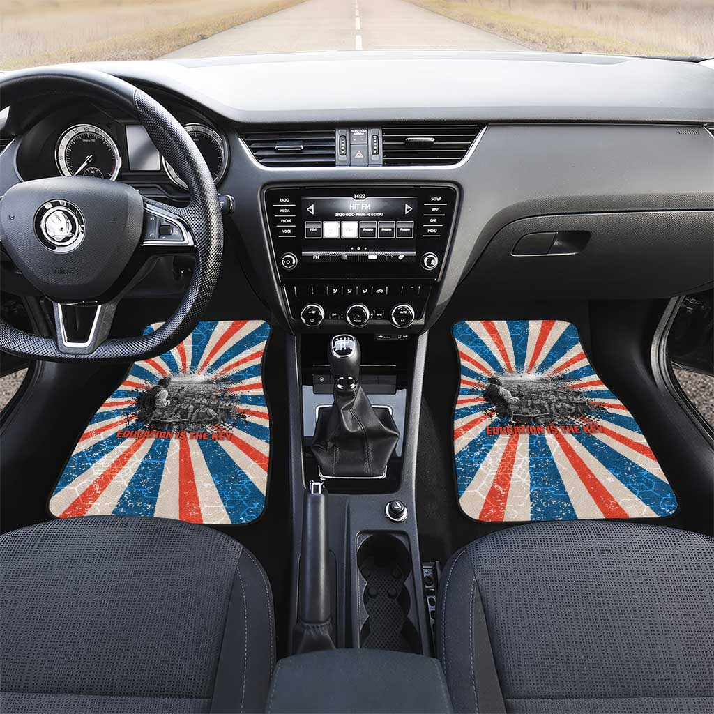 George Washington Carver Car Mats with Science Teaching Scene, Education Is the Key Quote - African Pride