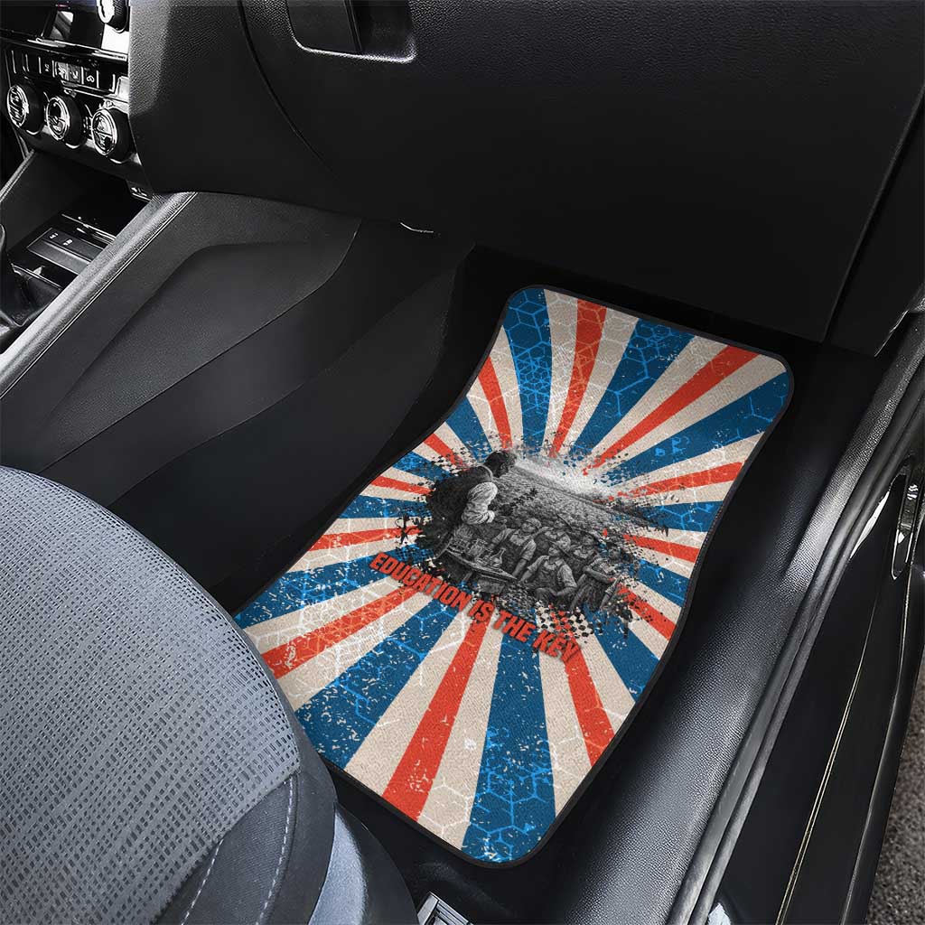 George Washington Carver Car Mats with Science Teaching Scene, Education Is the Key Quote - African Pride