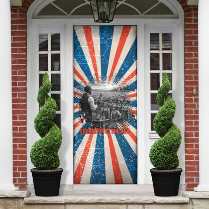 George Washington Carver Door Cover with Science Teaching Scene, Education Is the Key Quote - African Pride