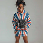 George Washington Carver Hoodie Dress with Science Teaching Scene, Education Is the Key Quote - African Pride