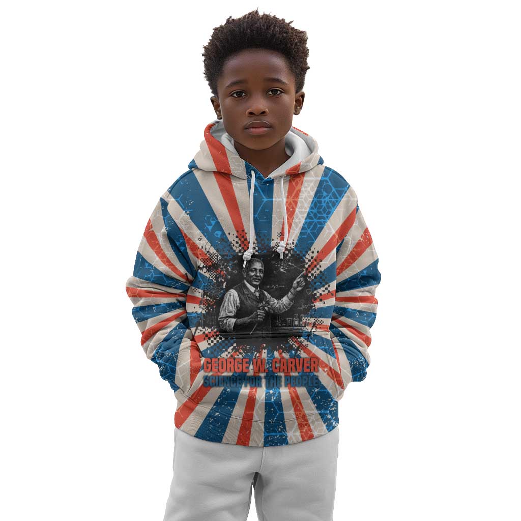 George Washington Carver Kid Hoodie with Science Teaching Scene, Education Is the Key Quote - African Pride