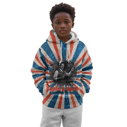 George Washington Carver Kid Hoodie with Science Teaching Scene, Education Is the Key Quote - African Pride