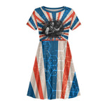 George Washington Carver Kid Short Sleeve Dress with Science Teaching Scene, Education Is the Key Quote - African Pride
