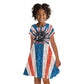 George Washington Carver Kid Short Sleeve Dress with Science Teaching Scene, Education Is the Key Quote - African Pride