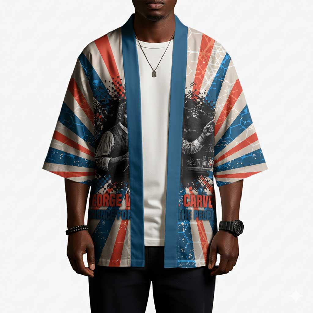 George Washington Carver Kimono with Science Teaching Scene, Education Is the Key Quote - African Pride