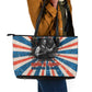 George Washington Carver Leather Tote Bag with Science Teaching Scene, Education Is the Key Quote - African Pride