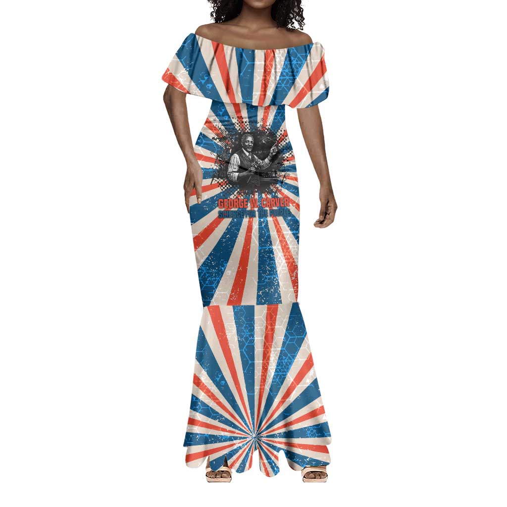 George Washington Carver Mermaid Dress with Science Teaching Scene, Education Is the Key Quote - African Pride