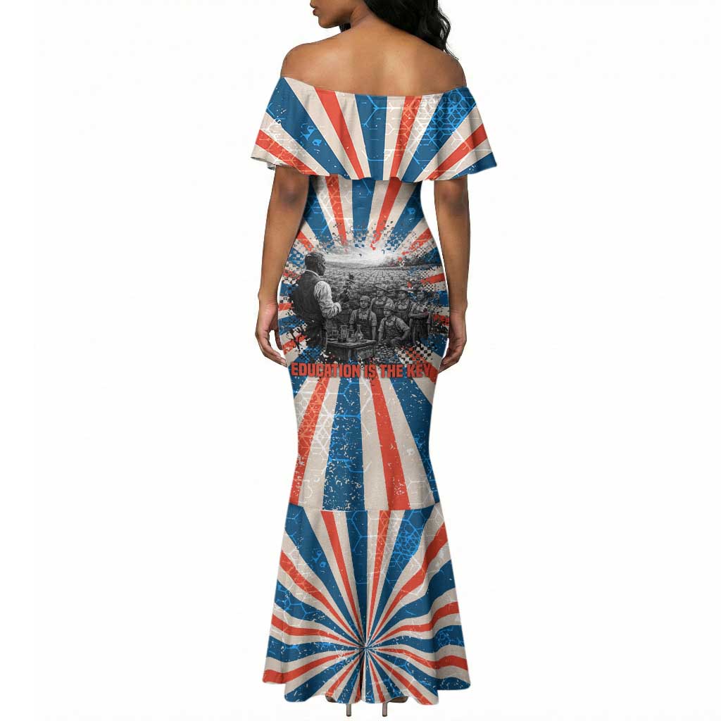 George Washington Carver Mermaid Dress with Science Teaching Scene, Education Is the Key Quote - African Pride
