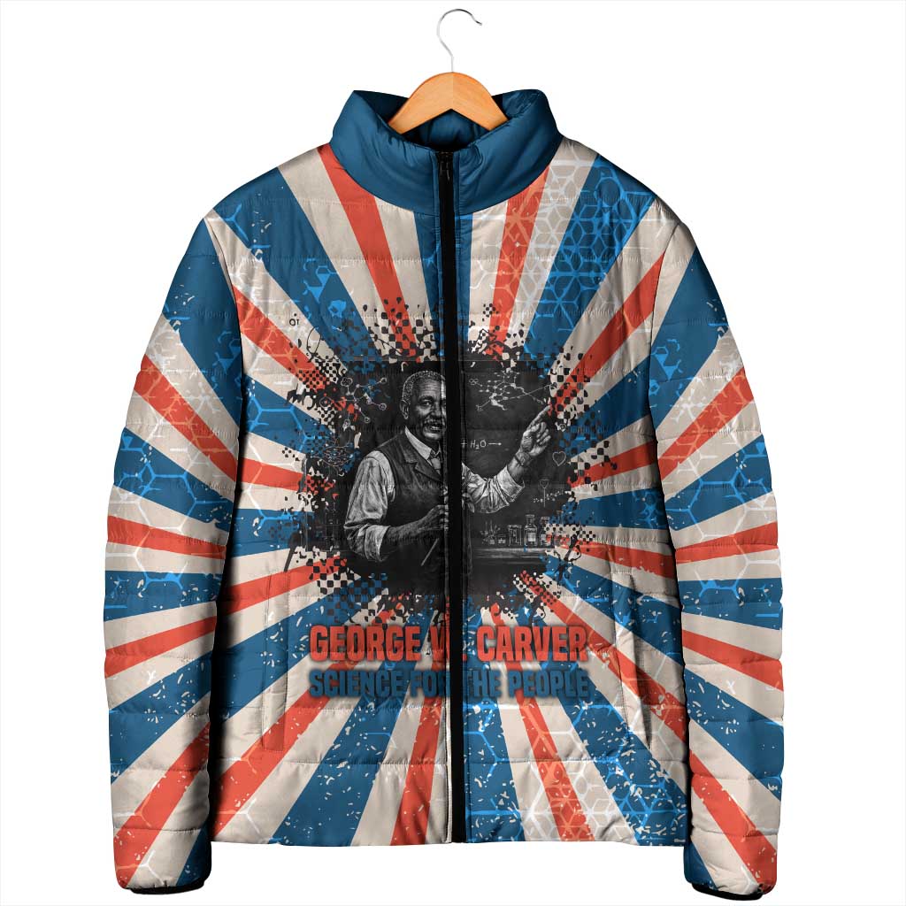 George Washington Carver Padded Jacket with Science Teaching Scene, Education Is the Key Quote - African Pride