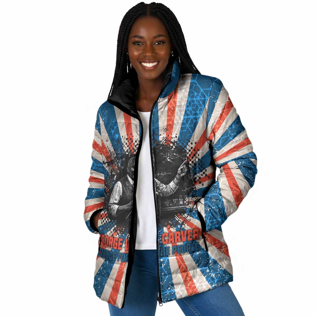 George Washington Carver Padded Jacket with Science Teaching Scene, Education Is the Key Quote - African Pride