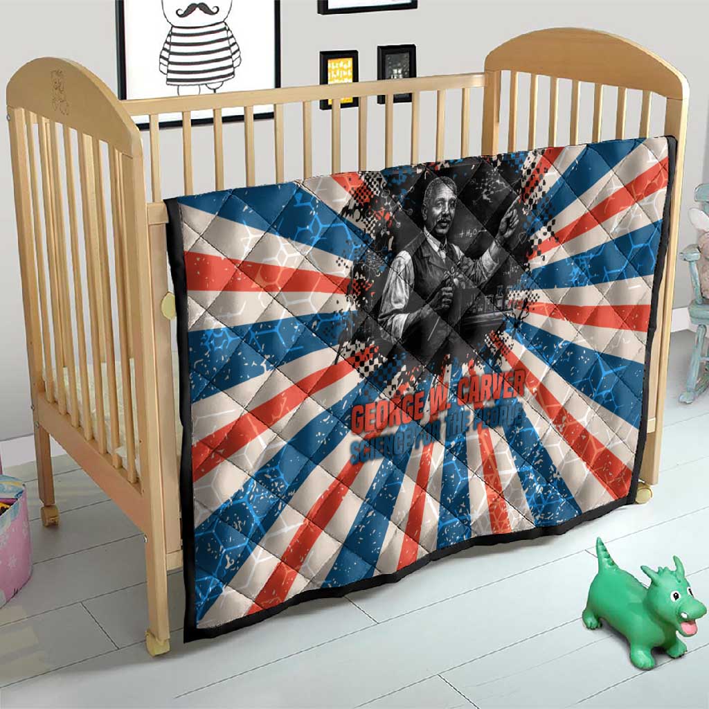 George Washington Carver Quilt with Science Teaching Scene, Education Is the Key Quote - African Pride