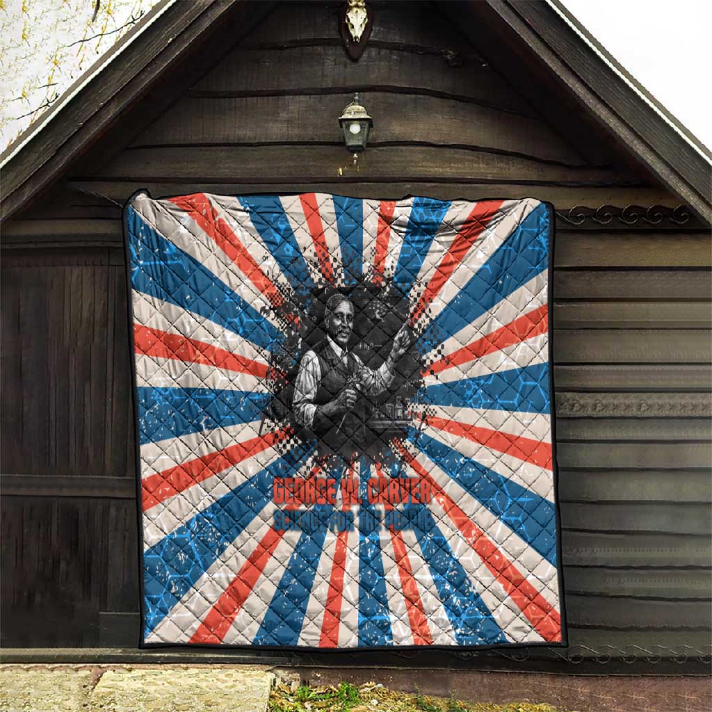 George Washington Carver Quilt with Science Teaching Scene, Education Is the Key Quote - African Pride