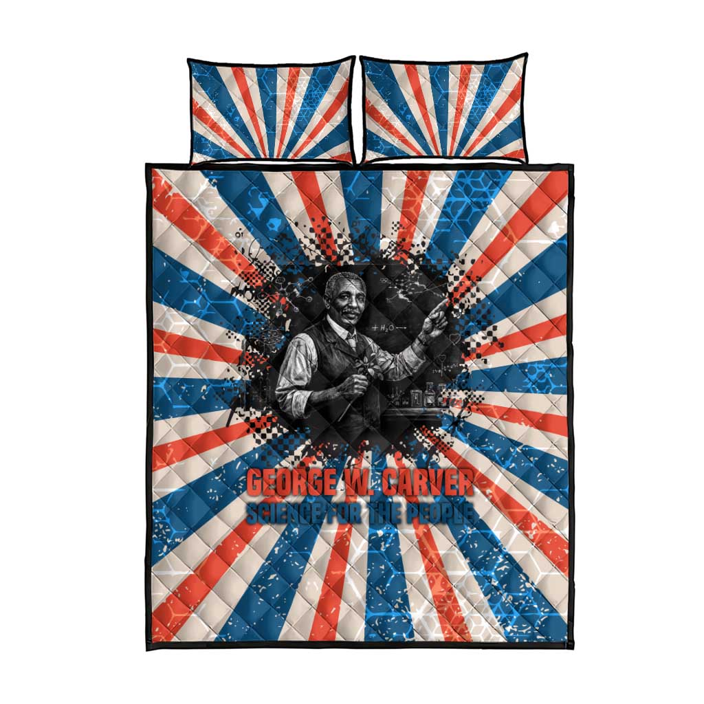 George Washington Carver Quilt Bed Set with Science Teaching Scene, Education Is the Key Quote - African Pride