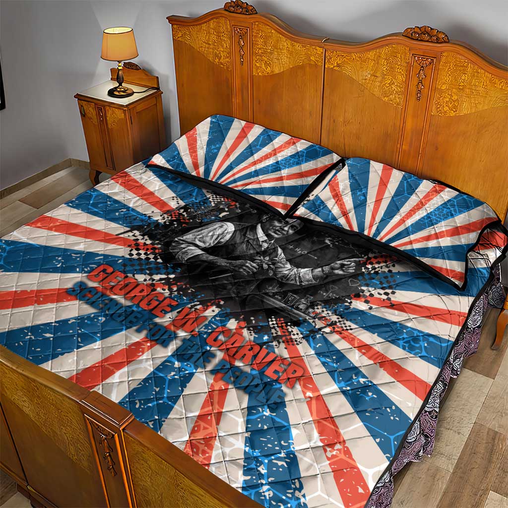 George Washington Carver Quilt Bed Set with Science Teaching Scene, Education Is the Key Quote - African Pride