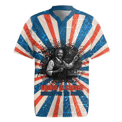 George Washington Carver Rugby Jersey with Science Teaching Scene, Education Is the Key Quote - African Pride