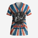 George Washington Carver Scrub Top with Science Teaching Scene, Education Is the Key Quote - African Pride